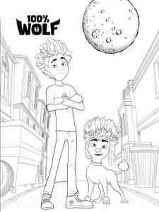 Cartoon 100% Wolf coloring page