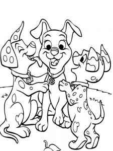 Three Dalmatian puppies coloring page