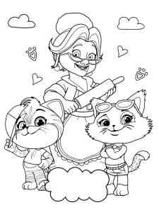 Granny Pina, Lampo and Milady coloring page