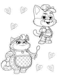 Piperita and Wrench 44 Cats coloring page