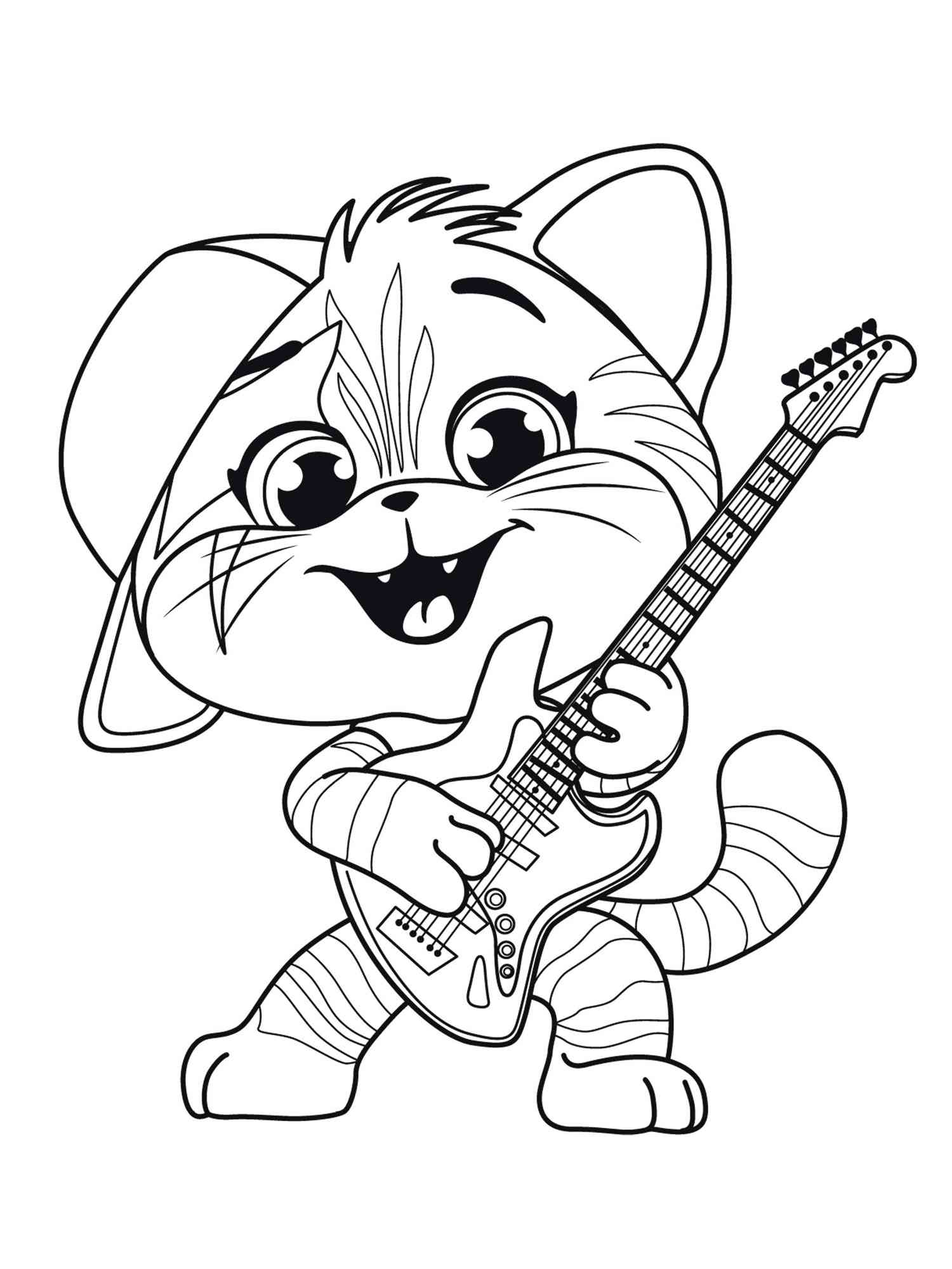 Lampo with guitar coloring page
