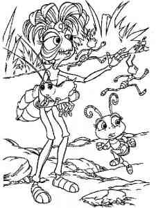 The Queen and Dot A Bug’s Life coloring page