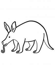 Aardvark sticking out his tongue coloring page