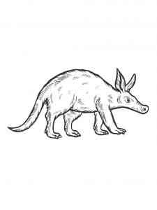 Realistic Aardvark coloring page