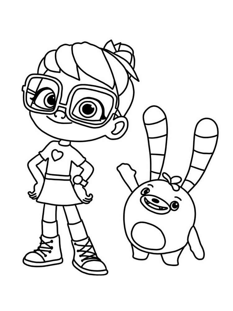 Abby and Bozzly coloring page