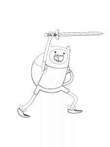 Finn with a sword coloring page