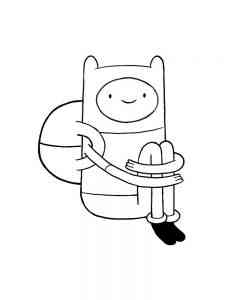 Finn sits coloring page