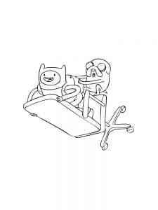 Finn and Jack fly in the chair coloring page