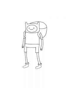 Finn with backpack coloring page