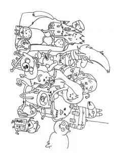 Adventure Time characters coloring page