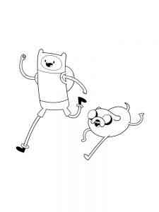 Finn and Jake Running coloring page