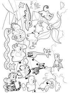 Cartoon African Animals coloring page