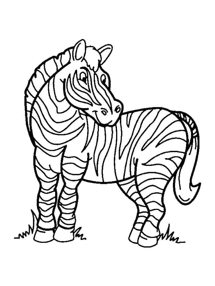 Cartoon African Zebra coloring page