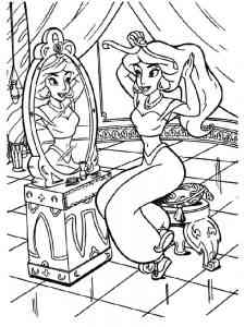 Jasmine by the mirror coloring page