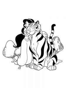 Jasmine and Tiger Rajah coloring page
