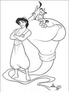 Aladdin and Genie coloring page