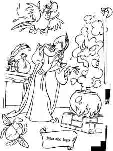 Jafar brews a potion coloring page