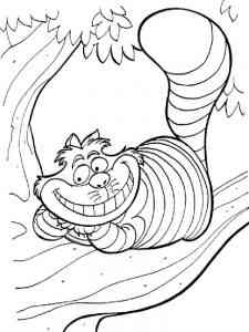Cheshire Cat on a Tree coloring page