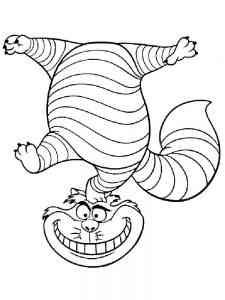 Cheshire Cat stands on its head coloring page