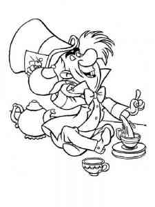 Mad Hatter makes tea coloring page