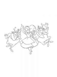 Alice, Tweedledum and Tweedledee coloring page