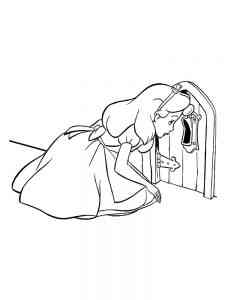 Alice at the small door coloring page