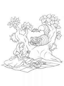 Alice and Cheshire Cat coloring page