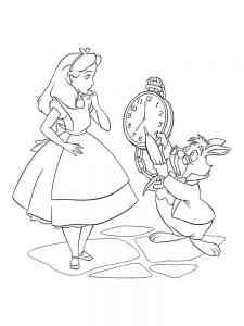 Alice and White Rabbit coloring page