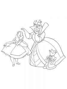 Alice and Queen of Hearts coloring page