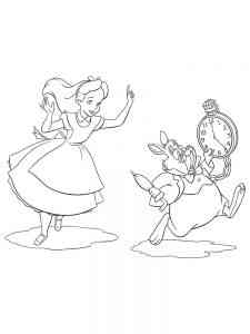 Alice Runs for White Rabbit coloring page