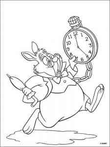 White Rabbit with Watch coloring page