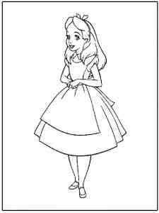 Cute Alice in Wonderland coloring page