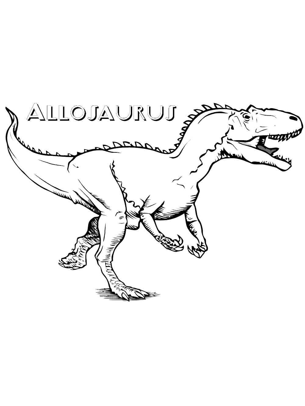 Allosaurus Jurassic Dinosaur coloring page