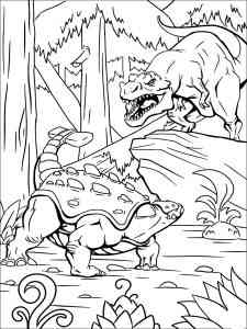 Ankylosaurus and T-Rex coloring page