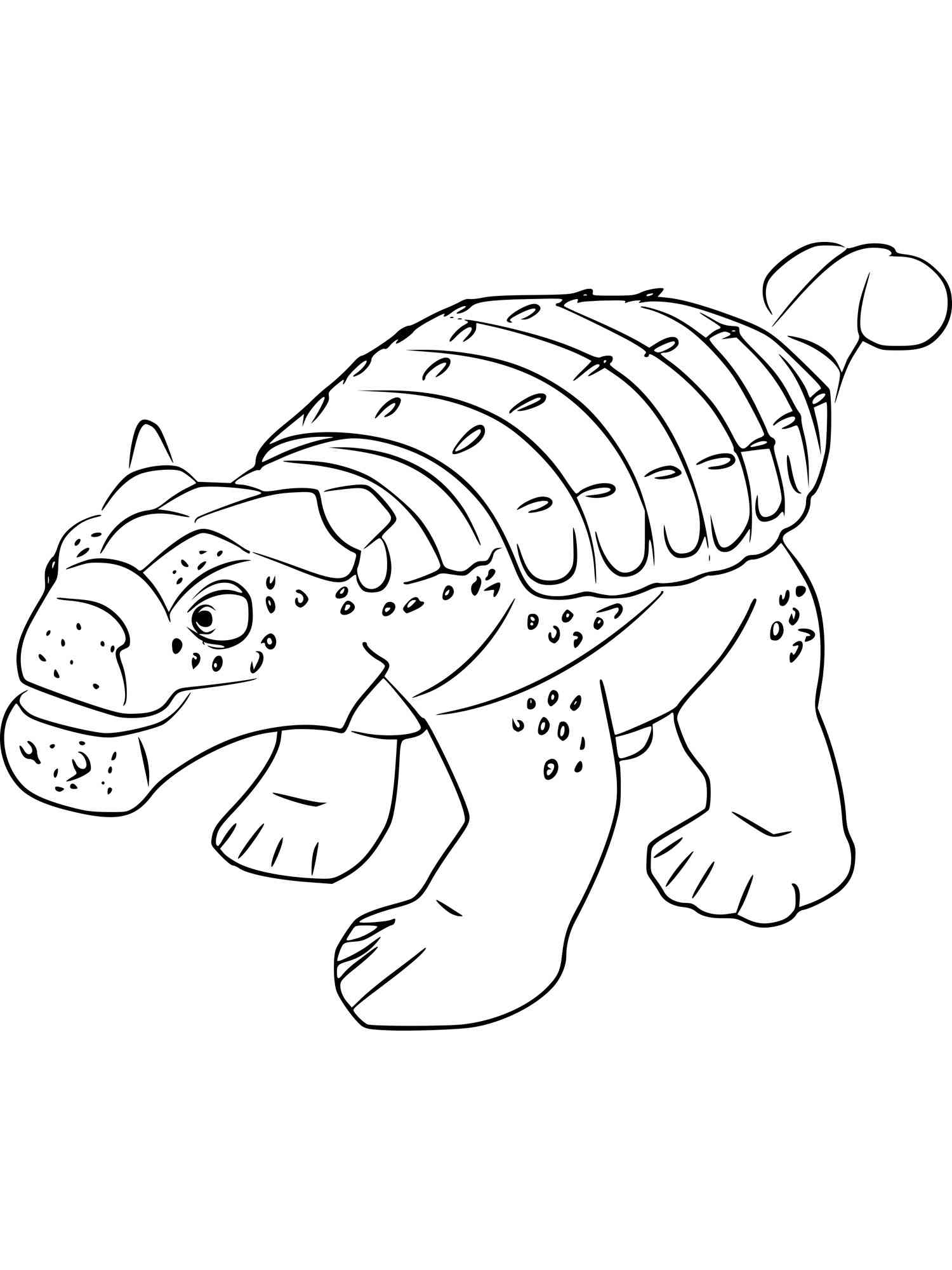Cartoon Ankylosaurus coloring page