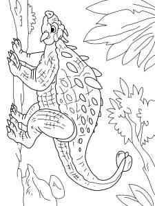 Easy Cartoon Ankylosaurus coloring page