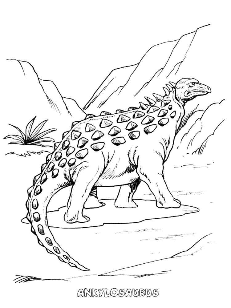 Realistic Ankylosaurus coloring page