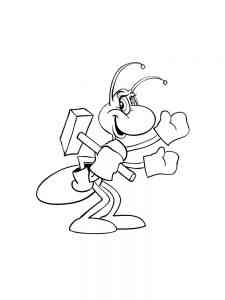 Ant with a Hammer coloring page