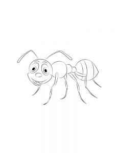 Funny Cartoon Ant coloring page