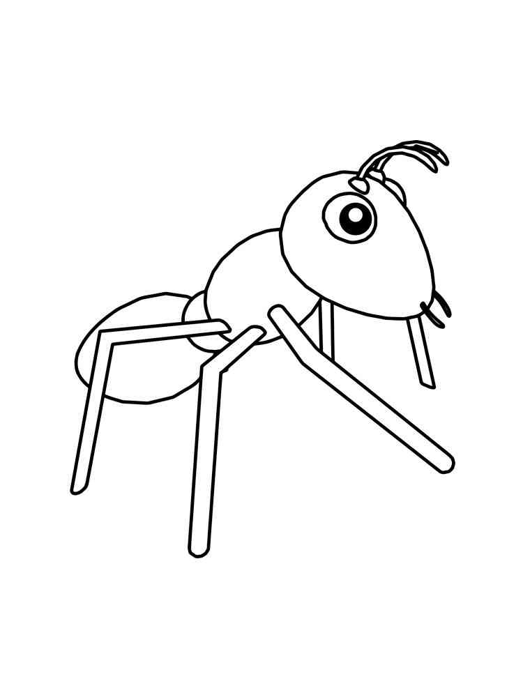 Easy Funny Ant coloring page