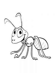 Cute Cartoon Ant coloring page