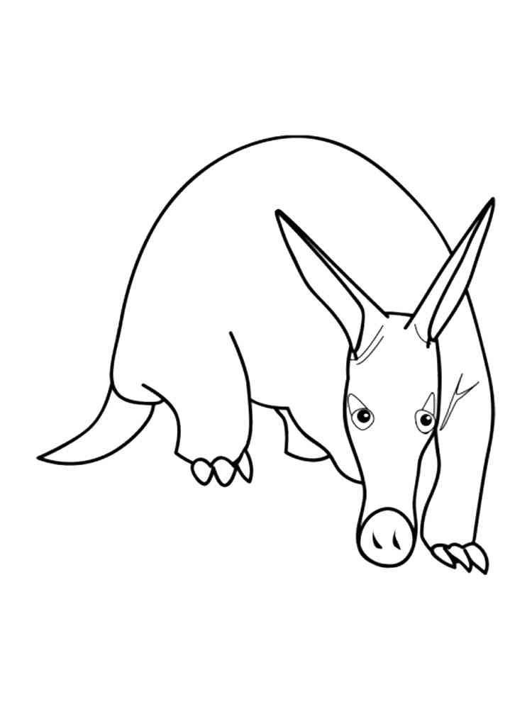 Simple Anteater coloring page