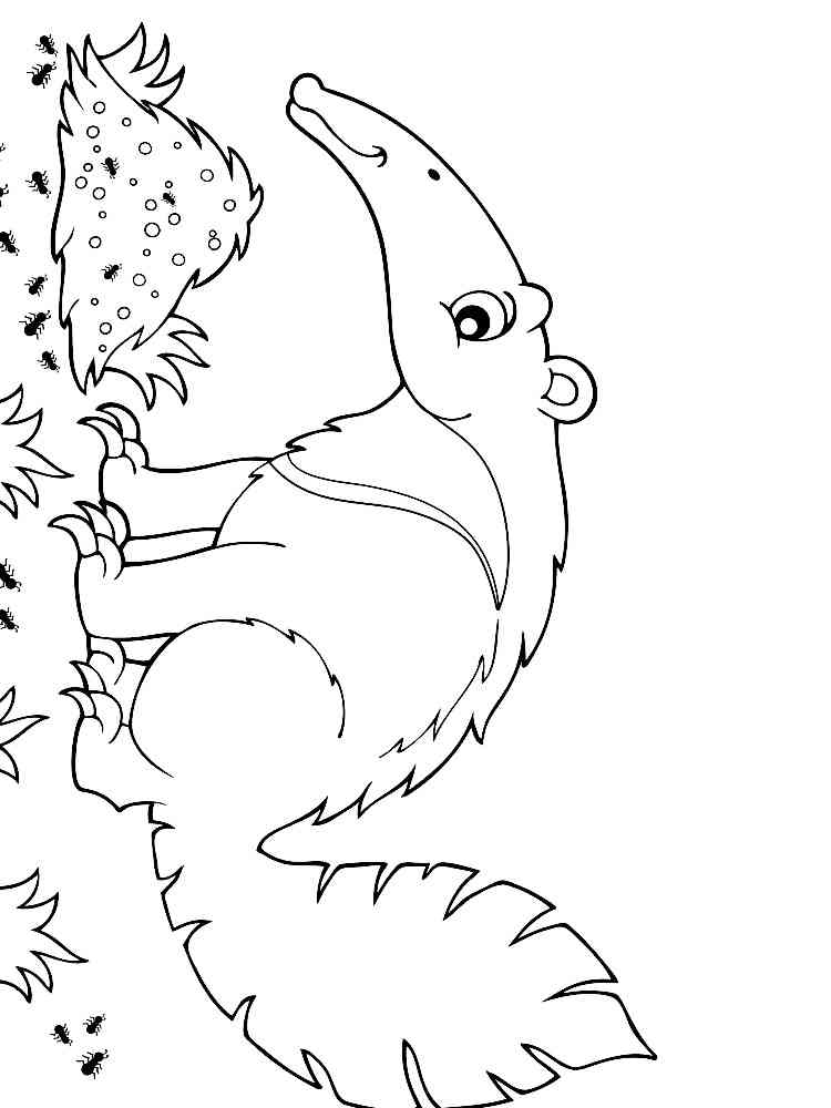 Anteater with Ant Nest coloring page