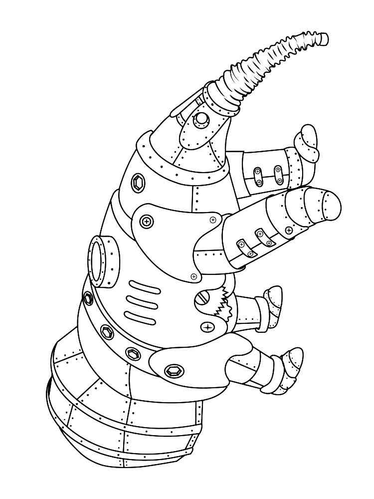 Anteater robot coloring page