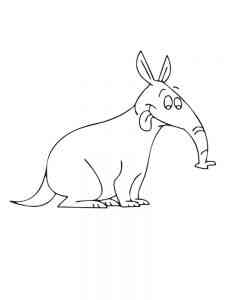 Funny Cartoon Anteater coloring page