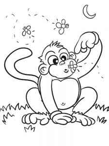 Cartoon Ape with bees coloring page