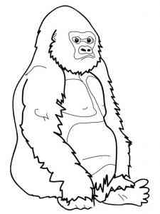 Easy Gorilla coloring page