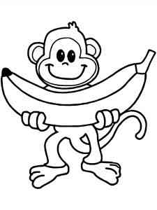 Ape holding a banana coloring page
