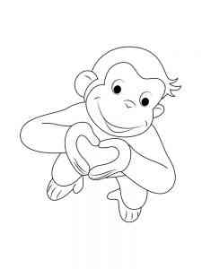 Ape shows heart coloring page