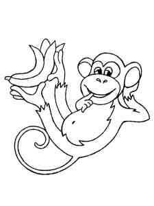 Funny Ape with banana coloring page